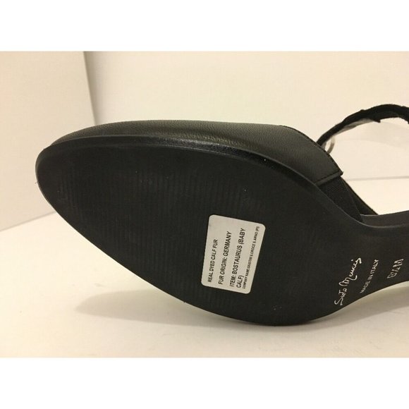 Sesto Meucci Breanne Women's Heels Black Leather Cheetah Hair Print Pumps 8.5 M - Picture 9 of 12